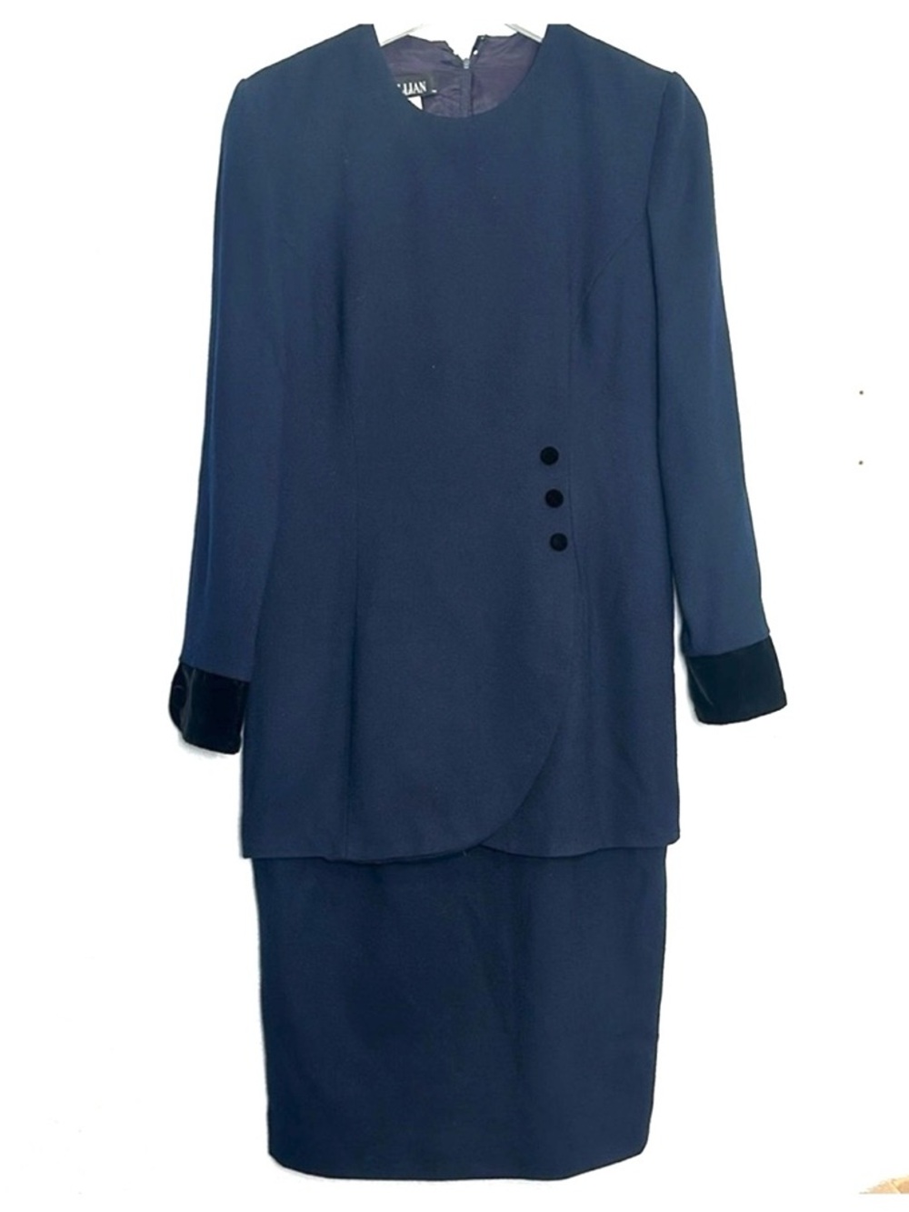Vintage Gillian Wool Navy Dress Women’s Size 8‎ Made in USA READ